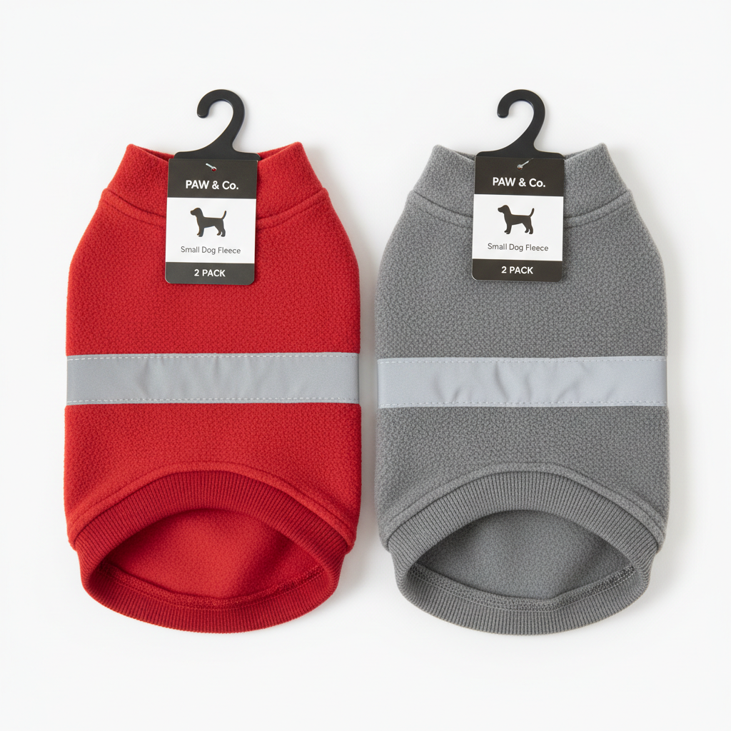 2 Pack Dog Fleece Sweater - Red and Grey