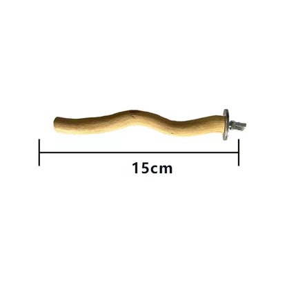 1Pc Natural Wood Bird Perch Parrot Stand Branches Fork Toys,Pet Bird Cage Wooden Hanging Perch Platform Hammock Swing Toy for Small