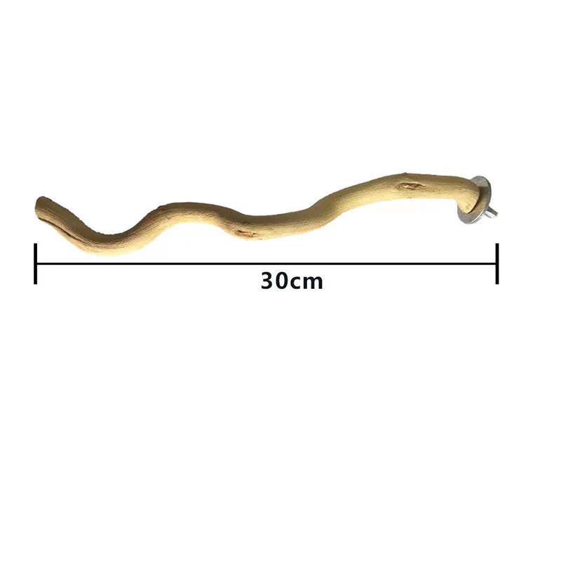 1Pc Natural Wood Bird Perch Parrot Stand Branches Fork Toys,Pet Bird Cage Wooden Hanging Perch Platform Hammock Swing Toy for Small