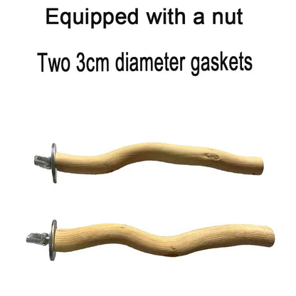 1Pc Natural Wood Bird Perch Parrot Stand Branches Fork Toys,Pet Bird Cage Wooden Hanging Perch Platform Hammock Swing Toy for Small